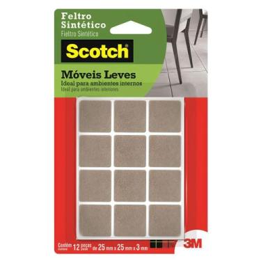 Imagem de Feltro Sintético Móveis Scotch Quadrado Marrom Pequeno P 3M