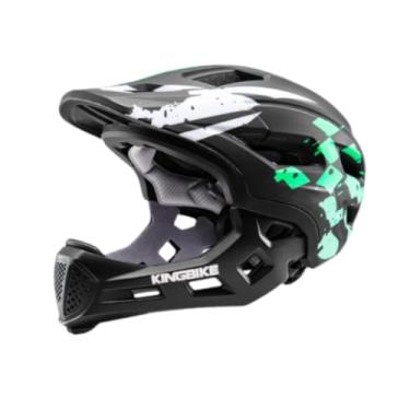 Imagem de Dynwave Capacete de bicicleta infantil Capacete de bicicleta Ventilação prática Rosto inteiro para crianças para patinação Equilíbrio Acessórios de ciclismo, Verde
