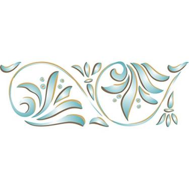 Imagem de Stencils for Walls: Estêncil Art Nouveau, 47 x 16,5 cm – Estêncil clássico de 2 camadas para borda artística para modelo de pintura