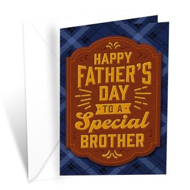 Imagem de Prime Greetings Cartão Brother Father's Day, Made in America, cartolina grossa com envelope premium embalado em um envelope de apresentação reutilizável, ecológico, 12,7 cm x 19,7 cm