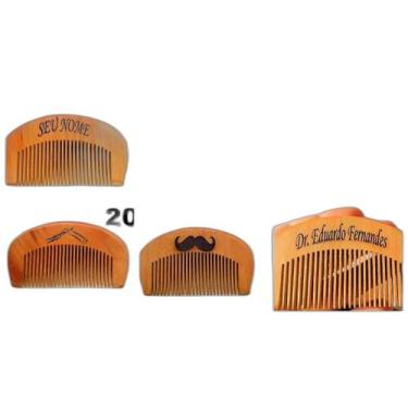Imagem de Pente De Bolso De Madeira Curvo Barba Cabelo Bigode Gravação - Importa