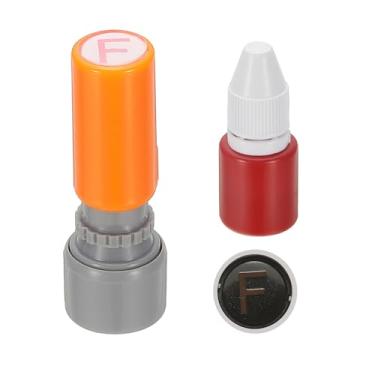 Imagem de PATIKIL Carimbos de letras, autotinta, alfabeto, letra F, professor, tinta vermelha para caderno de aula, scrapbook, artesanato, laranja