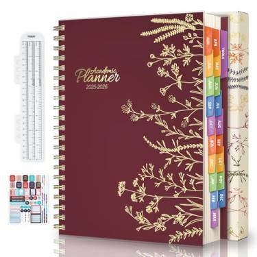 Imagem de hi!SCI Agenda escolar semanal mensal acadêmica de junho de 2025 a dezembro de 2026, calendário de 19 meses, livro de planejamento de 25 a 26 com abas coloridas, 21,6 cm x 28 cm, organizador