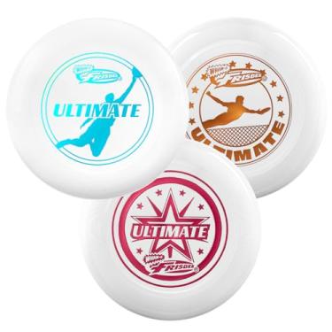 Imagem de WHAM-O Frisbee, conjunto de discos voadores de 26 cm para adultos, perfeito para treinamento profissional atlético e diversão ao ar livre, pacote com 3, 175 g