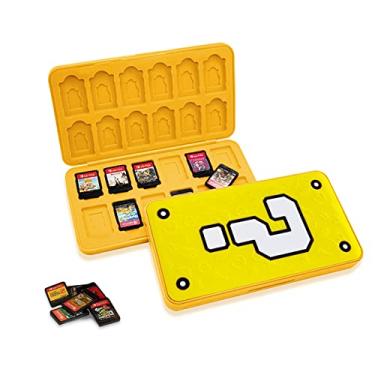 Imagem de doepeBAE Capa Para Cartões De Jogo Nintendo Switch, Suporte Silicone Com Relevo 3D, Caixa Armazenamento Criativa, Organizador Grande Capacidade 24 Compartimentos (Amarelo Q)
