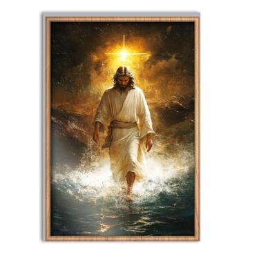 Imagem de HK Studio Arte de parede de Jesus, imagem de Jesus - arte de parede cristã, imagens de Jesus para parede, sem moldura 33 x 43 cm