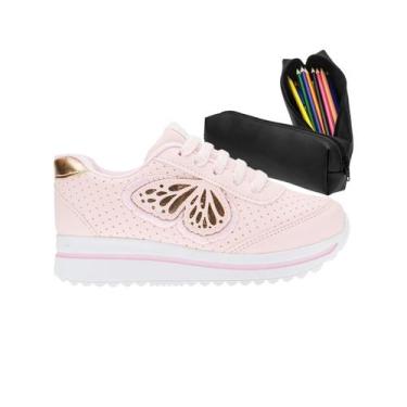 Imagem de Tênis Infantil Feminino de Menina Escolar e Casual Tam 24 ao 34 - Têni