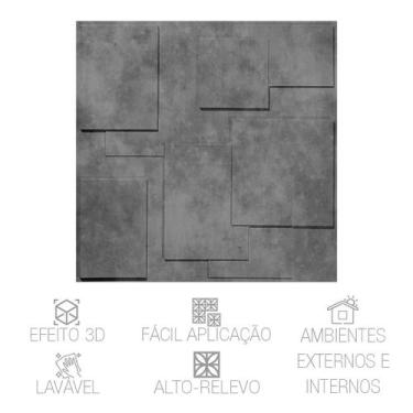 Imagem de Placa 3D Geométrica Cadre De Cimento Queimado Greta Revestimento Para 