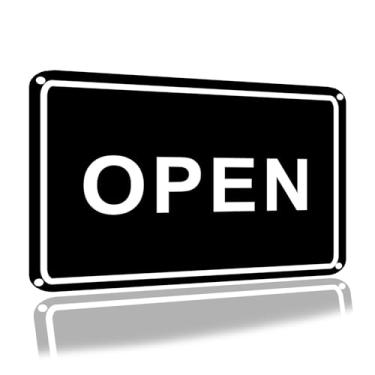 Imagem de SANTUKEY Placa de metal de metal aberta para lojas, placa vintage para decoração de parede aberta para cafeteria, loja, porta, janela, caverna, interior, exterior, 20 x 30 cm