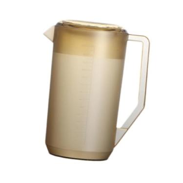 Imagem de IEUDNS Jarra com balança, recipiente para com tampa e alça, jarra para bebidas para geladeira de festa doméstica, 2400ml Marrom