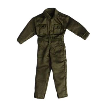 Imagem de Almencla Roupas de bonecos de ação 1:12, uniformes, macacão masculino, tecido, acessórios para fantasias de bonecas, roupas em miniatura para bonecos, Verde