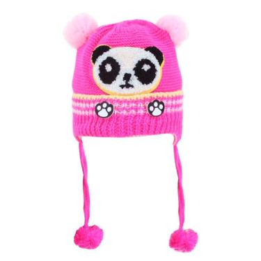 Imagem de Touca Gorro Infantil Rosa Forte Panda Tamanho Único