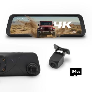 Imagem de STINGER STR4K 24.5 cm 4K UHD Câmera retrovisora DVR para monitor retrovisor frontal/traseiro e câmera de backup 2K, aparência OEM e montagem segura, monitoramento de estacionamento, G-sensor