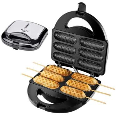 Imagem de Maquina De Crepe Suiço 220v Forma Antiaderente Hotdog Corndog Enroladi