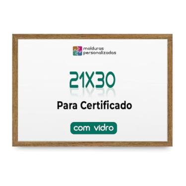 Imagem de Moldura Quadro A4 21x30 com Vidro para Imagem Foto Certificado Diploma (Cru)