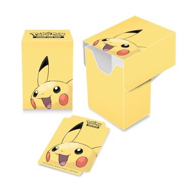 Imagem de Ultra Pro - Caixa de baralho edição Pikachu 2025, armazena e protege 75 cartas Pokémon de mangas duplas e cartões de tamanho padrão, tampa de travamento automático, divisor de deck