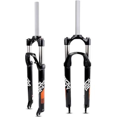 Imagem de L Mtb Garfo De Suspensão De Mola 26/27,5/29 Polegadas Viagem 80mm Xc Am Garfos Dianteiros De Mountain Bike Ultraleve 1 1/8 Tubo Reto Qr 9mm Bloqueio Manual Acessórios Para, Black Orange, 26"