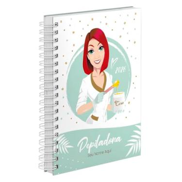 Imagem de Agenda Comercial 2026 Personalizada Capa Dura Depiladora Ruiva Cores (Verde)