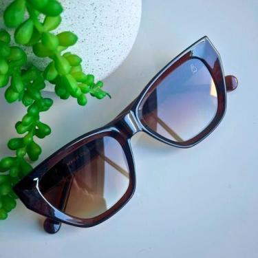 Imagem de Óculos de Sol Feminino Jack Original Lê Belle + Case e Flanela, Marrom