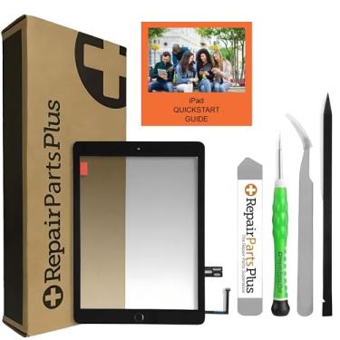 Imagem de Repair Parts Plus Para iPad 6ª Geração Tela Substituição Vidro Touch Digitalizador Kit Premium (9,7 polegadas 6ª Geração 2018, A1893 A1954) + Botão Home, Ferramentas, Adesivo, Guia de Início Rápido +