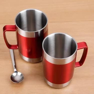 Imagem de Caneca Térmica Parede Dupla em Aço Inox Vermelha 1000ml com Canudo - Estilo Esportivo