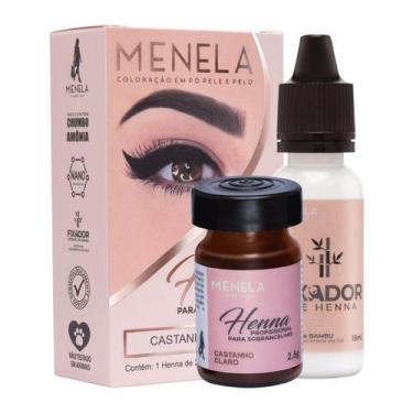 Imagem de Kit Henna Para Sobrancelhas Menela Castanho Claro - Menela Cosméticos