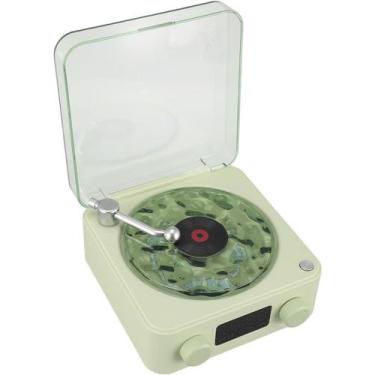 Imagem de Caixa de Som Vitrola Toca Disco Vinil Bluetooth Usb Recarregavel Carta