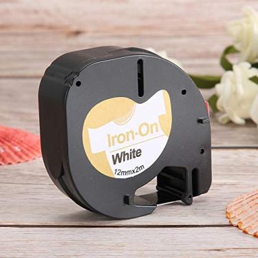 Imagem de Zerodis Fita de Tecido de Fita de de Ferro à Prova D'água Preto Preto Em Branco - de Etiqueta Resistente à Abrasão para Máquina de Marcação de - 12mmx2m para Rótulos de Lavanderia