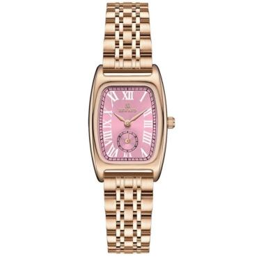 Imagem de Relógio Feminino Vintage Pulseira Em Aço Mostrador Elegante Casual à Prova D´agua Rosa Dourado