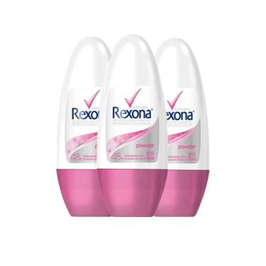 Imagem de Kit Desodorante Roll On Rexona Powder Dry 50ml - 3 Unidades