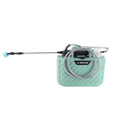 Imagem de Cffuvros 1, 35 Galões de Pulverizador Alimentado por Bateria, Pulverizador de Jardim Com 3 Bicos Diferentes, Varinha Retrátil, Pulverizador Elétrico de Cinta Shoudler Ajustável (Verde)