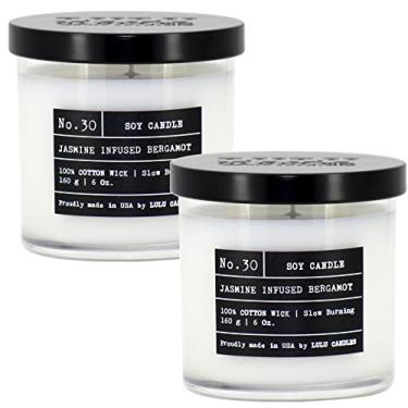 Imagem de Lulu Candles | Bergamota com infusão de jasmim | Vela de pote de soja perfumada de luxo | Despejada à mão nos EUA | Altamente perfumada e duradoura - 170 g. Pacote com 2