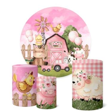 Imagem de Trio Capas Cilindro + Painel Sublimado 1,50m Fazendinha (K1FZD045)