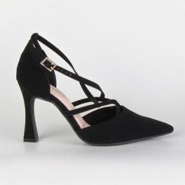 Imagem de Scarpin Salto Alto Fino Bebecê T9419230 Preto - BEBECE, Preto, Nobuck,