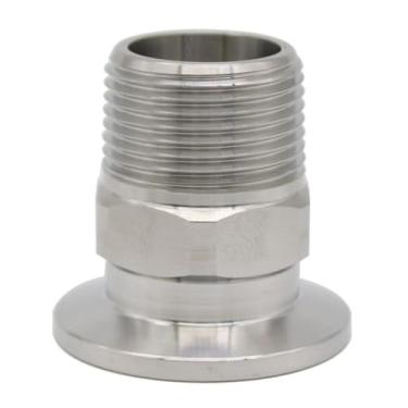 Imagem de Adaptador de flange KF16 ~ KF25 Rosca externa hexagonal 3/4''~1'' PT Diâmetro externo Flange de aço inoxidável a vácuo para tubo, SS304 BSPT, KF40x1I4 polegadas 112g
