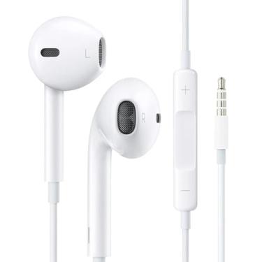 Imagem de Fone de Ouvido Intra Auricular Branco com Microfone, Controle de Volume e Botão Passa Música Som Limpo Graves Intensos Ideal para Celular, PC, Notebook e Tablet