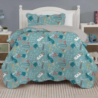 Imagem de Colcha Infantil Solteiro Dupla Face 2 Peças Menino Menina Mix - Cortte