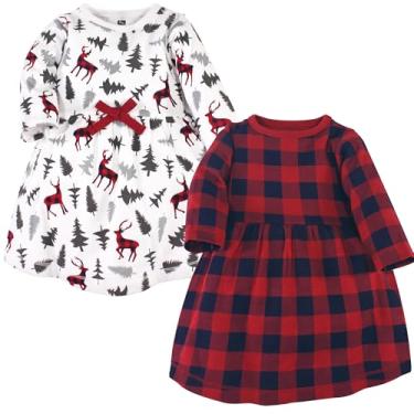 Imagem de Luvable Friends Hudson Baby, vestidos de manga comprida, pacote com 2, Woodland Fawn, 0-3 Meses