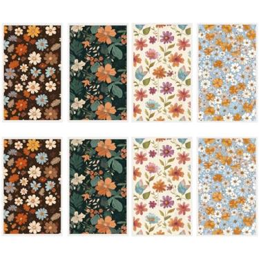 Imagem de CRASPIRE 20 folhas, 4 estilos, papel de transferência de argila, retrô, flor, colorido, floral, margarida, verde, cultivado, polímero, cerâmica, vidro, decalque solúvel em água para cerâmica, faça