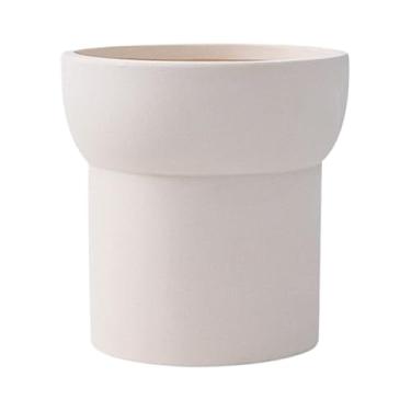 Imagem de Vasos de cerâmica para plantas de interior – Vasos de cerâmica com drenagem, plantas de casa modernas, recipiente respirável para peitoril da janela, sala de jantar, varanda, chão, mesa
