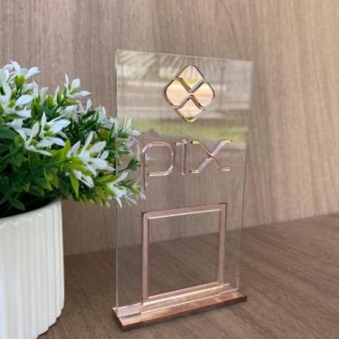 Imagem de Placa Pix Pagamento QrCode de Mesa Balcão com base Acrílico - Criativa