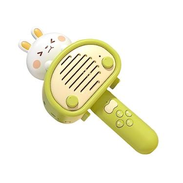 Imagem de Esquirla Microfone Infantil de Desenho, Musical, Brinquedo Educativo, Trocador de Voz, Microfone de Mão para Canto, Presente de Aniversário, Canto, VERDE