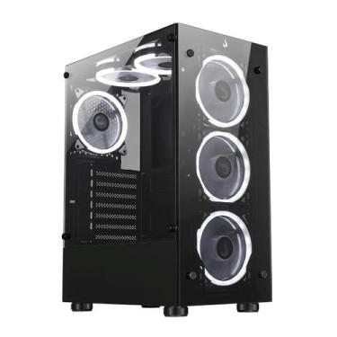 Imagem de Gabinete rise mode glass 06x black s/ fans - rm-ca-06x-fb