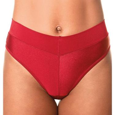 Imagem de Calcinha Demillus Cítara 26065 Cintura Alta Microfibra, G, Carmim