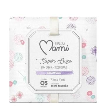 Imagem de Fralda Com Bainha Tecido Duplo Super Luxo 100% Algodão 70x70cm Mami c/
