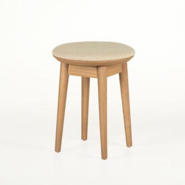 Imagem de Banqueta Liva Redonda 39 cm x 39 cm - Casavee, Boucle Bege