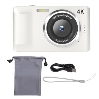 Imagem de Acouto Câmera Digital 4K Câmera de Zoom 18x 64MP Câmera e Filmagem Com Tela de 2,8 Polegadas HD e Bateria de 1200mAh para Crianças Adultos Adultos (Branco)