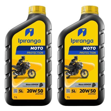 Imagem de kit 2l ÓLEO MINERAL IPIRANGA MOTO PROTECTION 20W50 SL JASO MA2 Genuíno Honda
