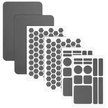 Imagem de 6 Peças Fita Adesiva para Telemóvel, Antiderrapante, Autocolantes Decalques Telemóvel com Vários Formatos Absorventes de Suor Autocolantes para Câmara Copo Computador Portátil (Cinza)