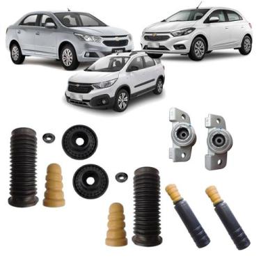 Imagem de Kit Coxim Batente Amort Dianteiro Traseiro Onix Cobalt Spin - Solupe P